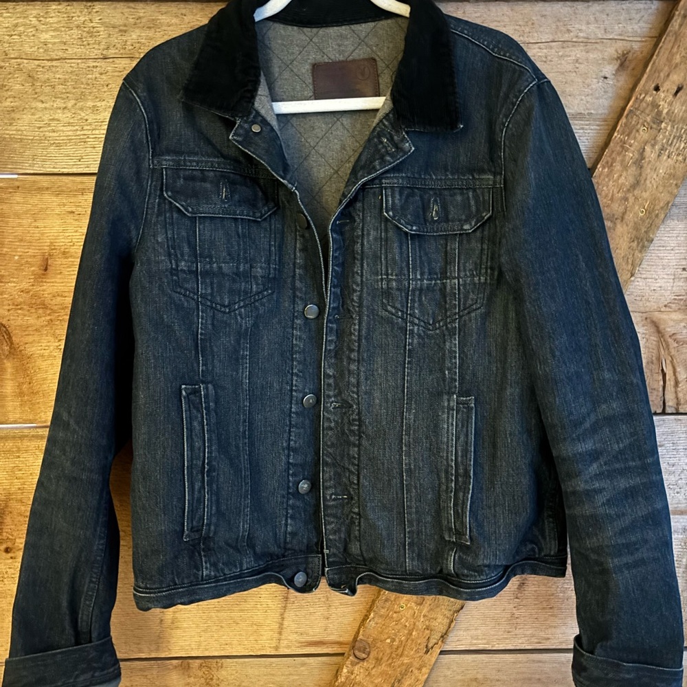 All Saints Denim Jacket with Corduroy Collar
